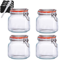 Hovico 25oz glass jar with airtight lid preserves freshness and flavor.