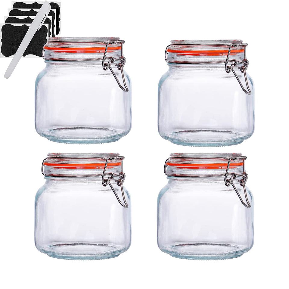 Hovico 25oz glass jar with airtight lid preserves freshness and flavor.