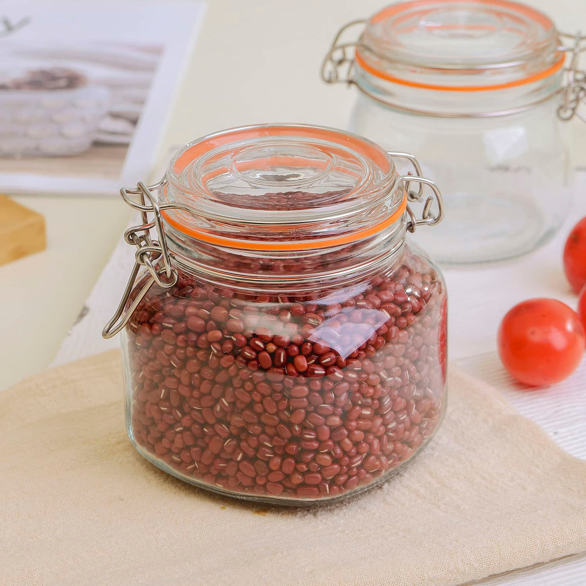 Hovico BPA-free glass storage for safe kitchen organization.