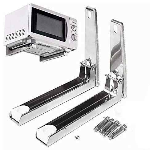 Hovico microwave wall mount bracket in stainless steel for stable placement.