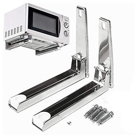 Hovico microwave wall mount bracket in stainless steel for stable placement.