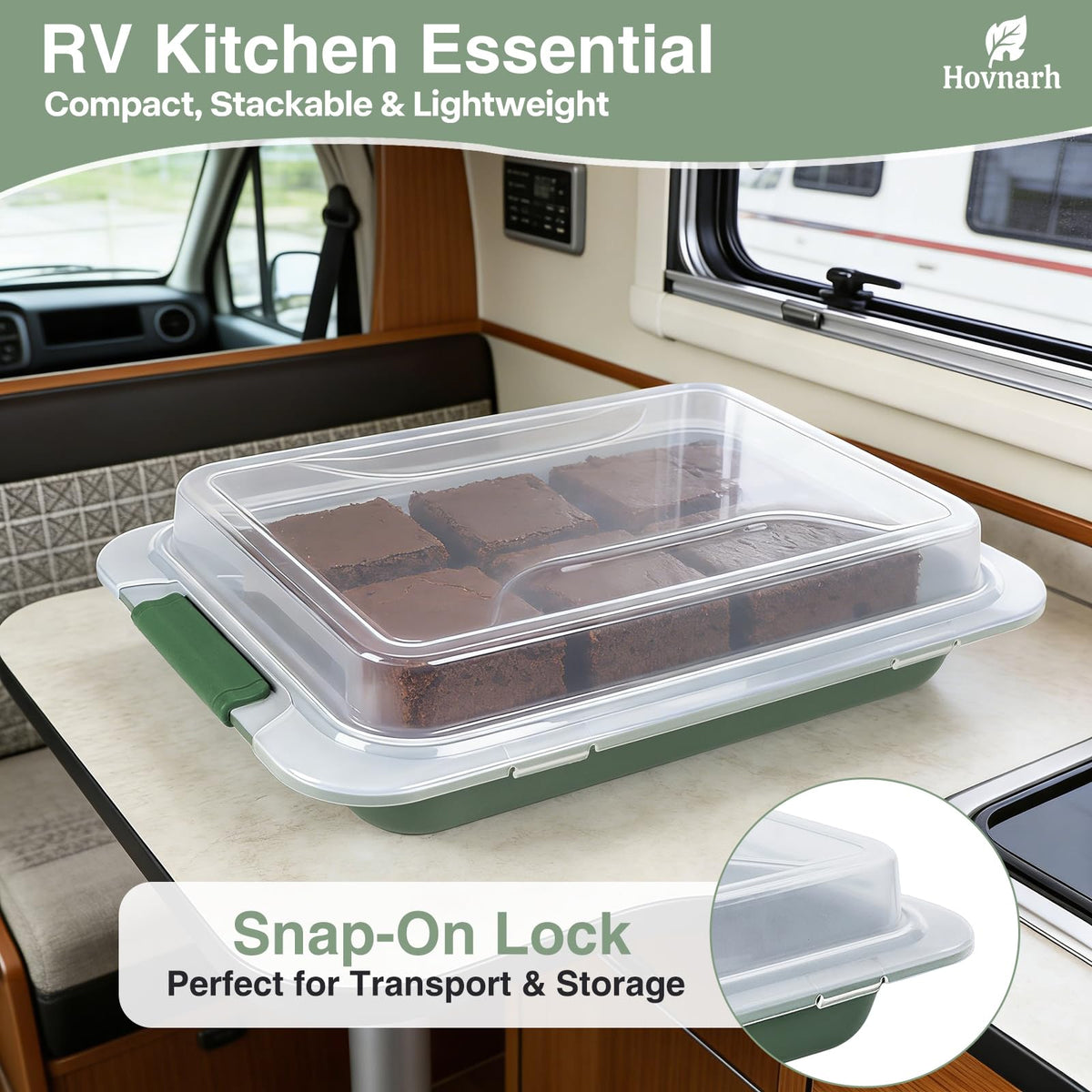 Hovnarh nonstick coating for easy release and quick cleanup.