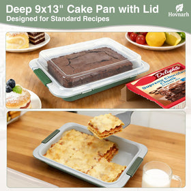 Hovnarh sage-green design highlights stylish, durable bakeware.