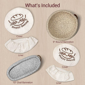 Howasai cotton rope banneton offers breathable, odor-free proofing surface for dough.