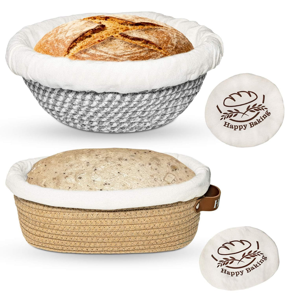Howasai Banneton round 9-inch basket for even proofing and smooth dough shaping