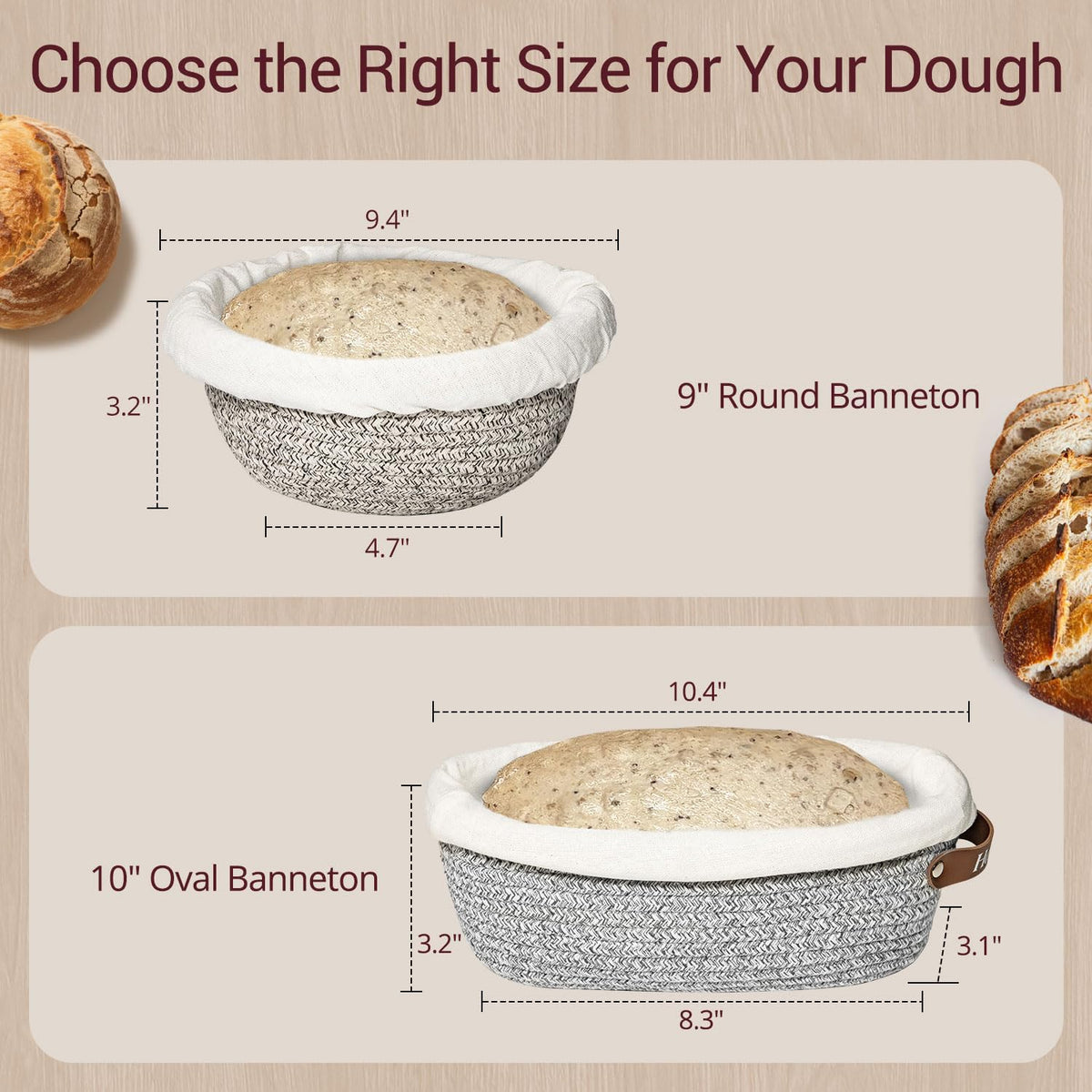 Howasai dough proofing basket supports dough form and eventual rise.