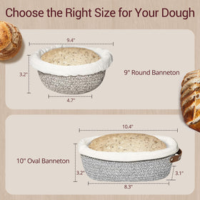 Howasai dough proofing basket supports dough form and eventual rise.