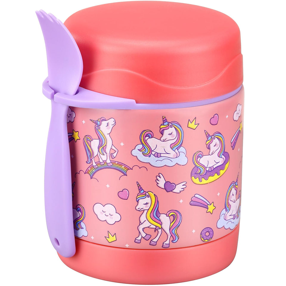 Howeemo 10oz Kids Soup Thermo in pink horse keeps meals warm at school