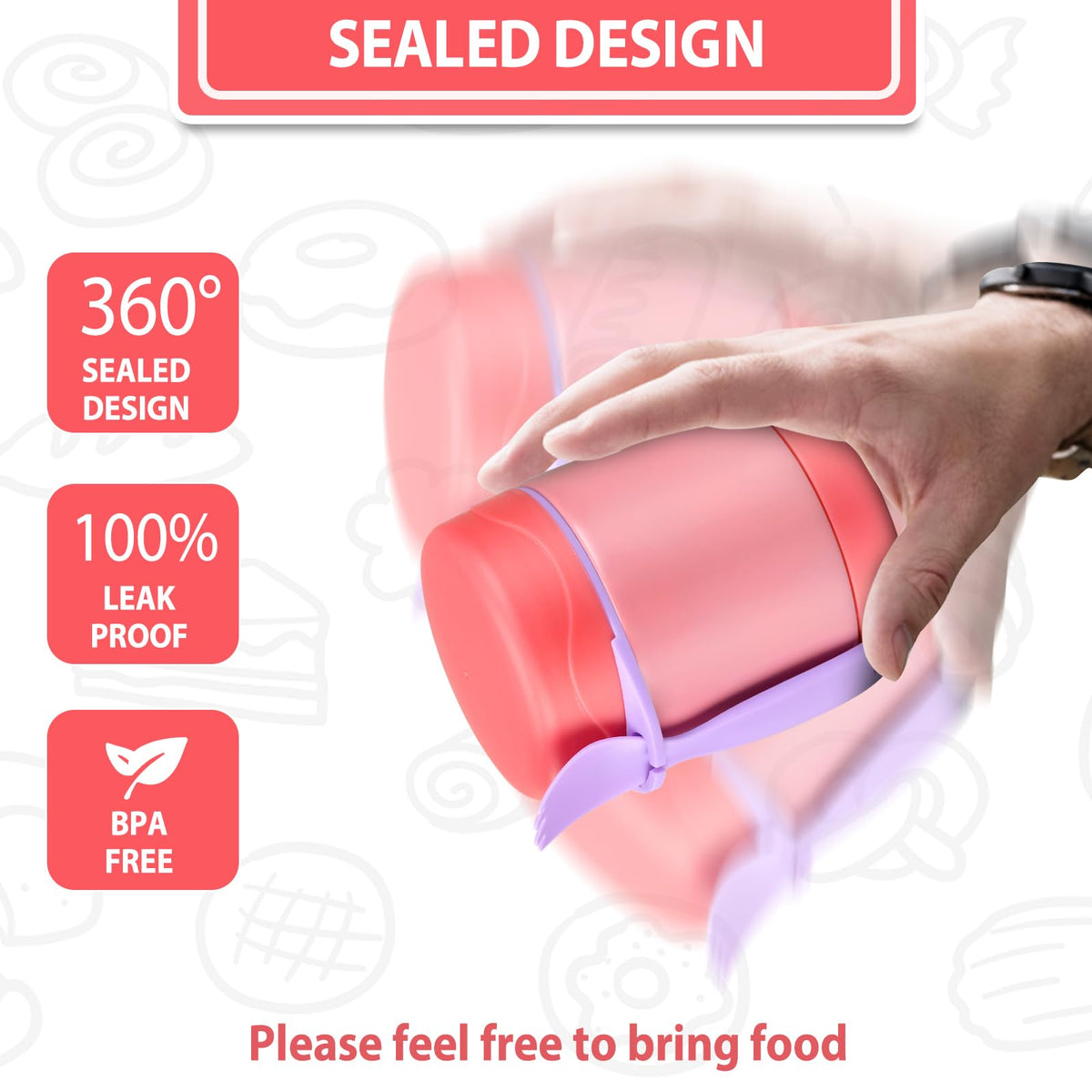 Howeemo pink in-use-backpack shows insulated warmth during day.
