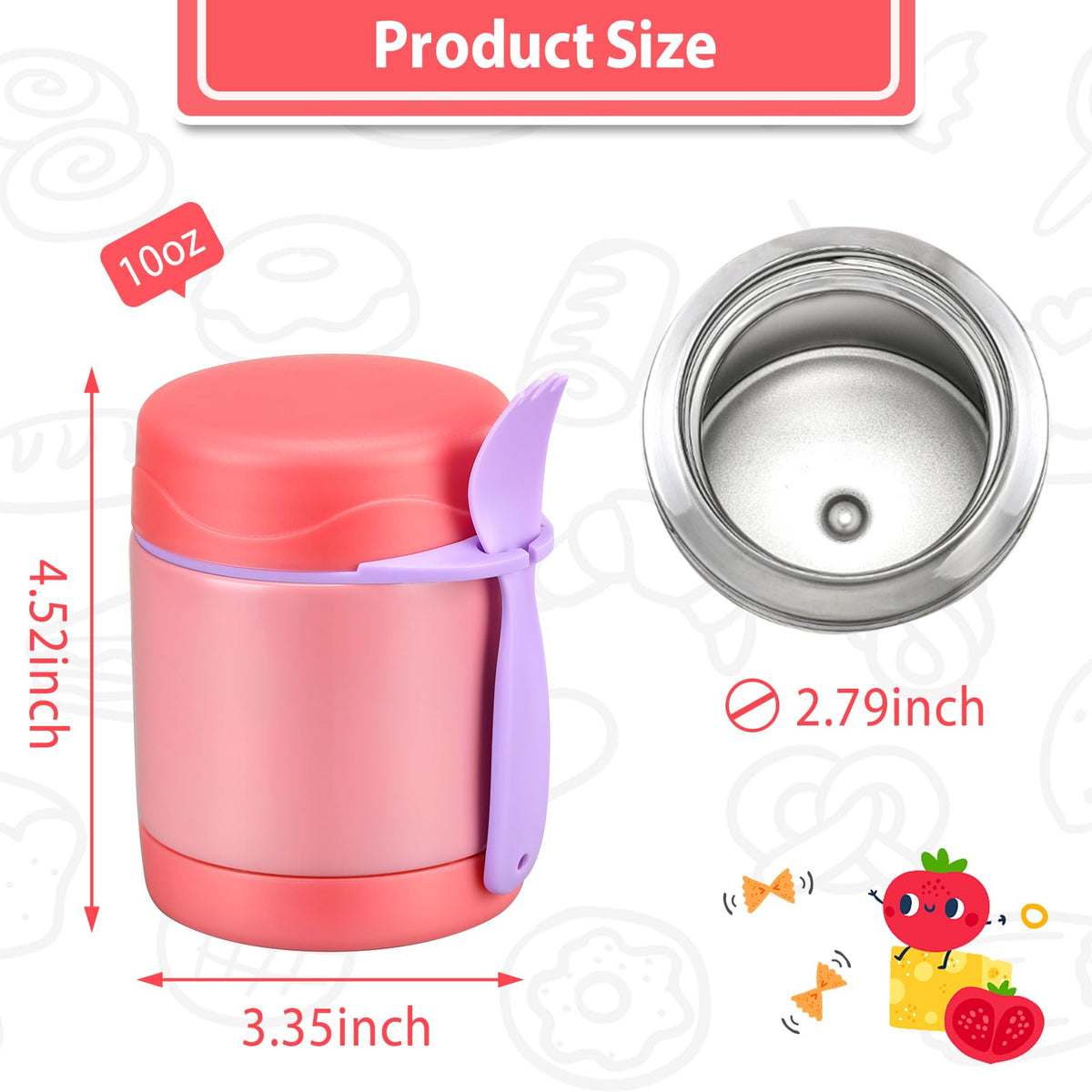 Howeemo 10oz pink wide-mouth-open enables quick filling and cleaning.