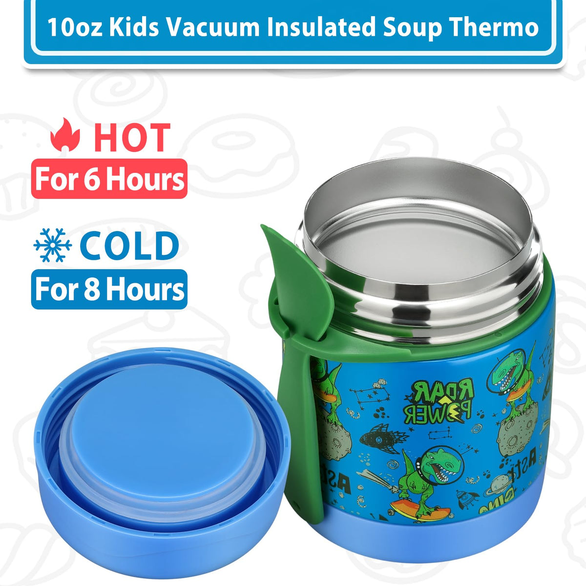 Howeemo 10oz Soup Thermo double-wall insulation for hot or cold meals