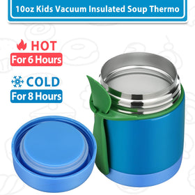 Howeemo 10oz Soup Thermo Kids blue copper-insulation maintains temperature.