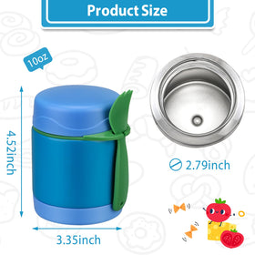 Howeemo 10oz Soup Thermo Kids blue leak-proof design keeps lunches tidy.