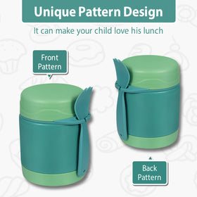 Howeemo 10oz kids green wide mouth design for easy filling and cleaning