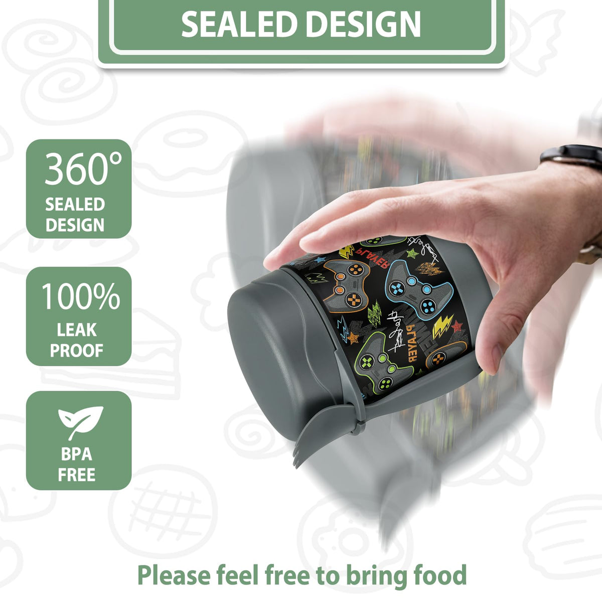 Howeemo leak-proof design prevents spills in bags.