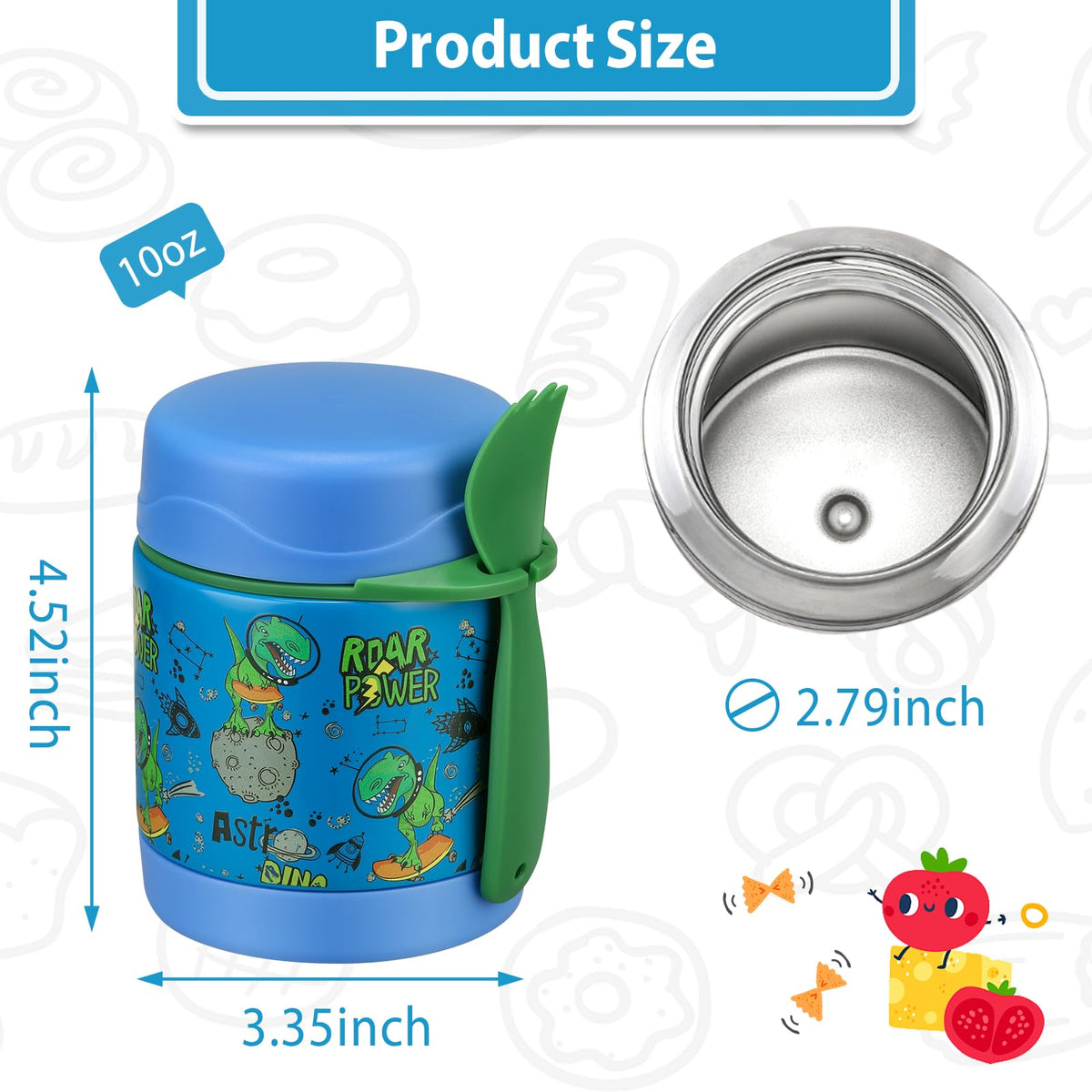 Howeemo 10oz Soup Thermo leak-proof lid prevents spills in bags and lunch boxes