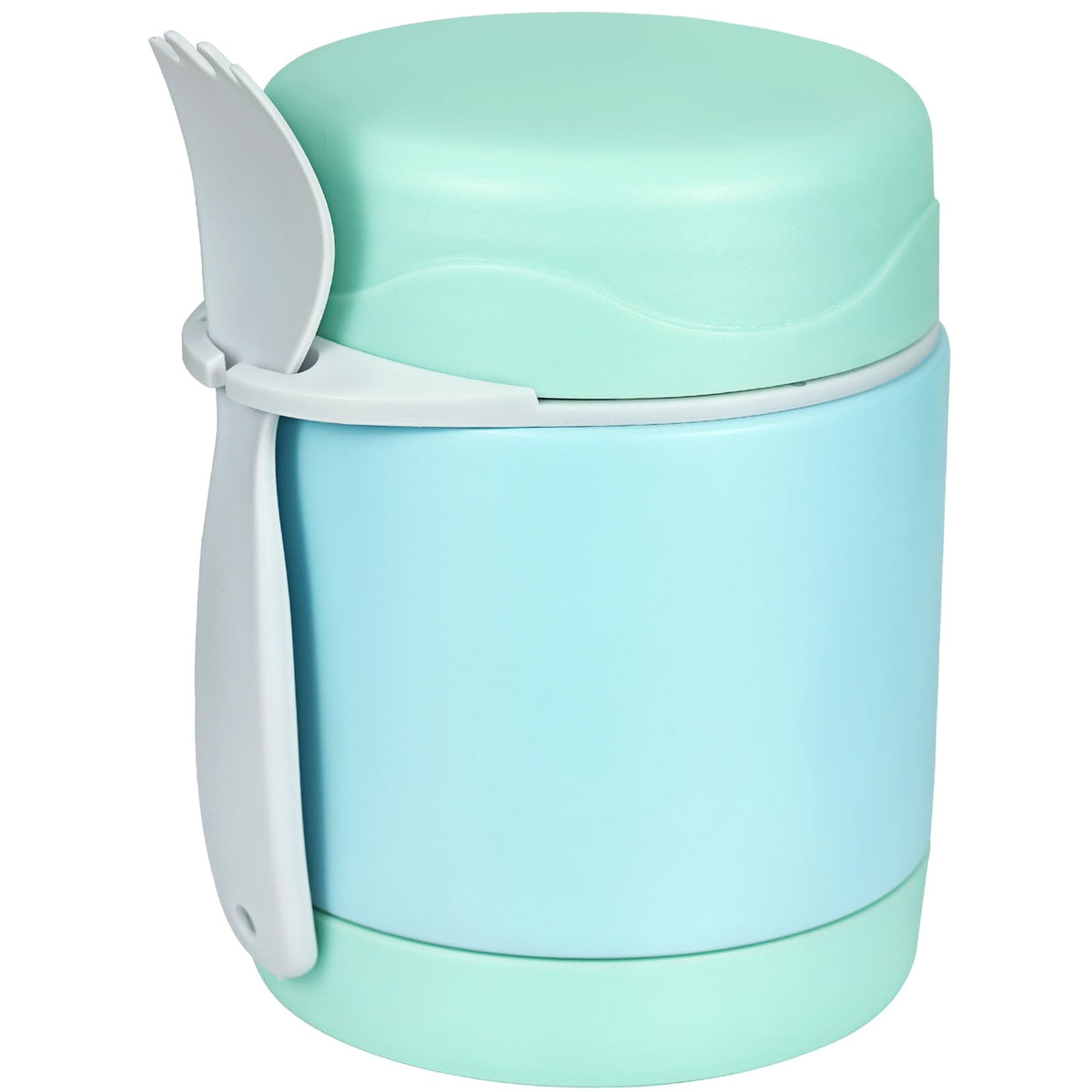 Howeemo 10oz soup thermo with mint-green spoon keeps kids' meals warm
