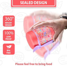 Howeemo 10oz Soup Thermo pink mermaid insulated outer maintains temperature longer.