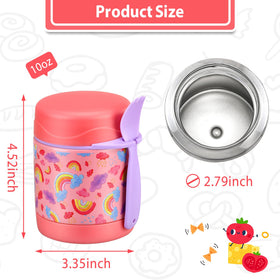 Howeemo 10oz Soup Thermo includes a spoon for kid-friendly meals.