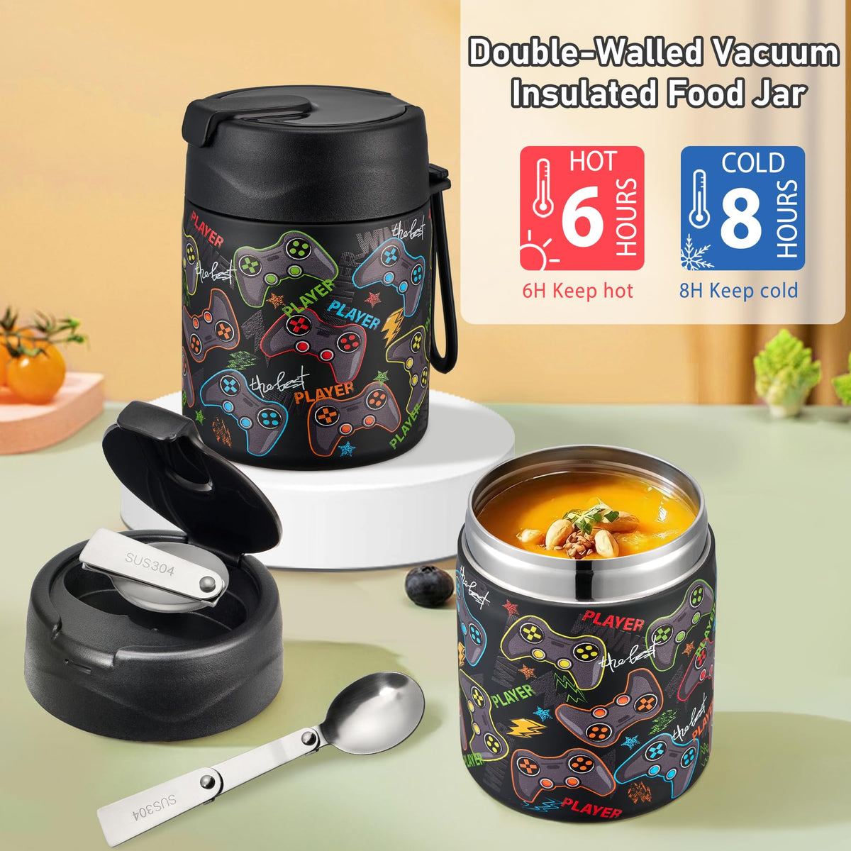 Howeemo 17oz soup thermo preserves warmth for hearty lunches