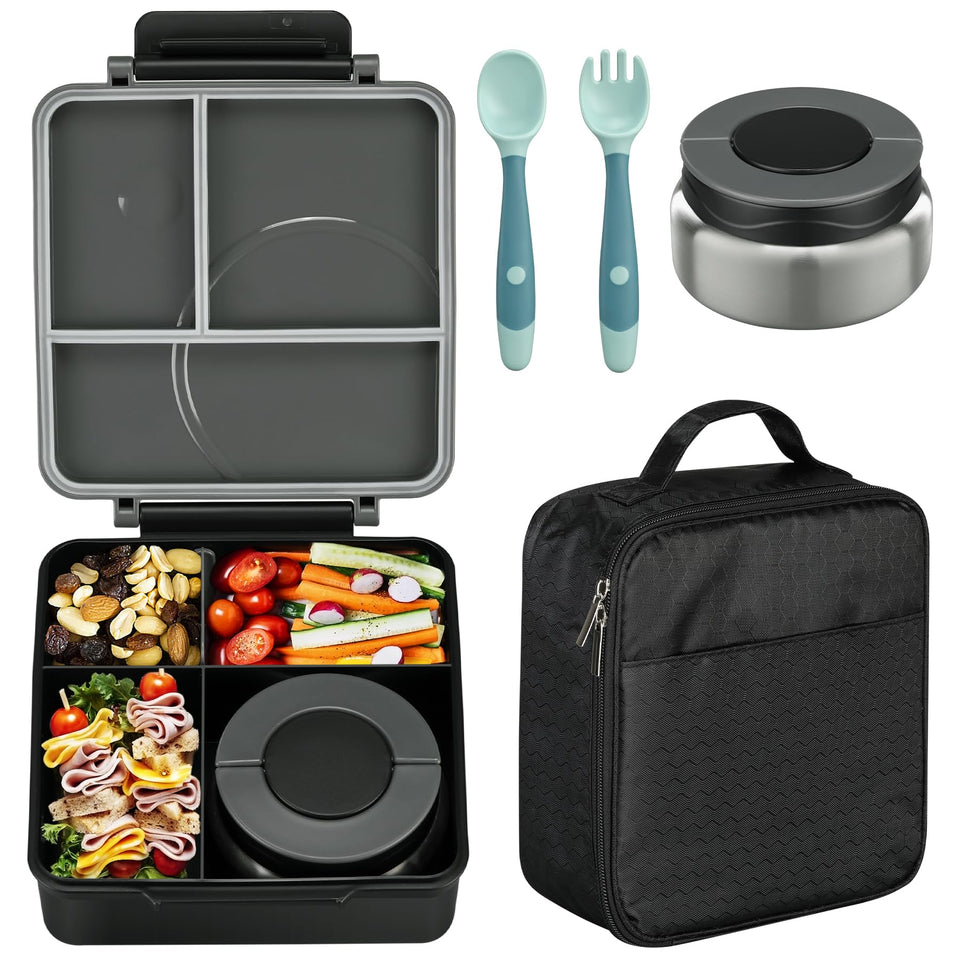 Howeemo kids bento box with four compartments keeps meals organized at school