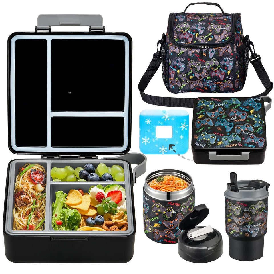 Howeemo Bento Lunch Box for Kids with 3 compartments keeps meals organized at school