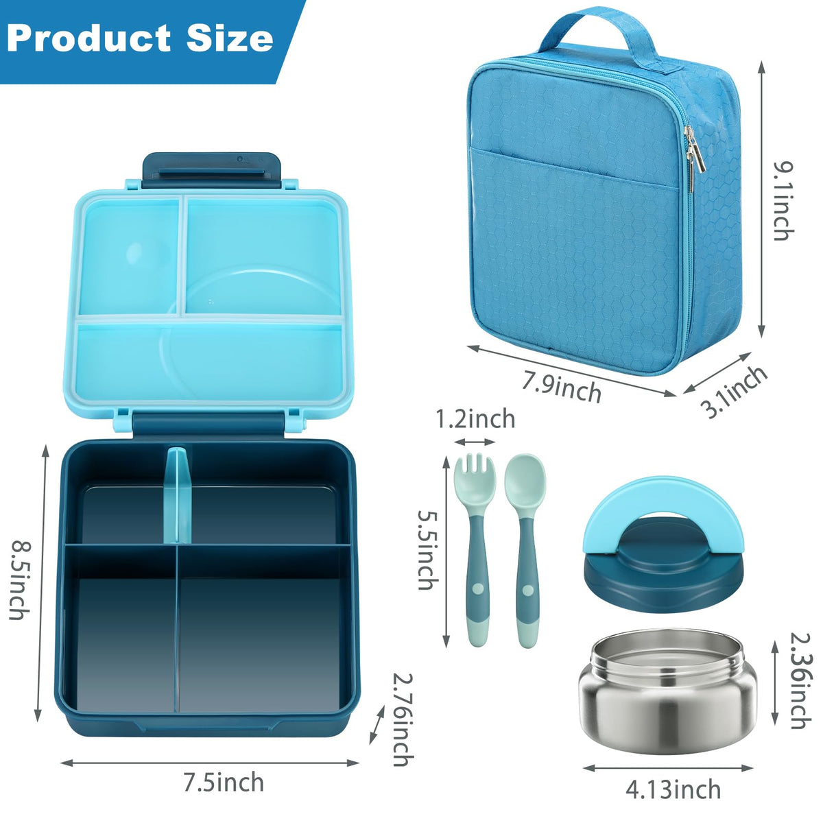 Howeemo cutlery set included blue pack keeps utensils handy.