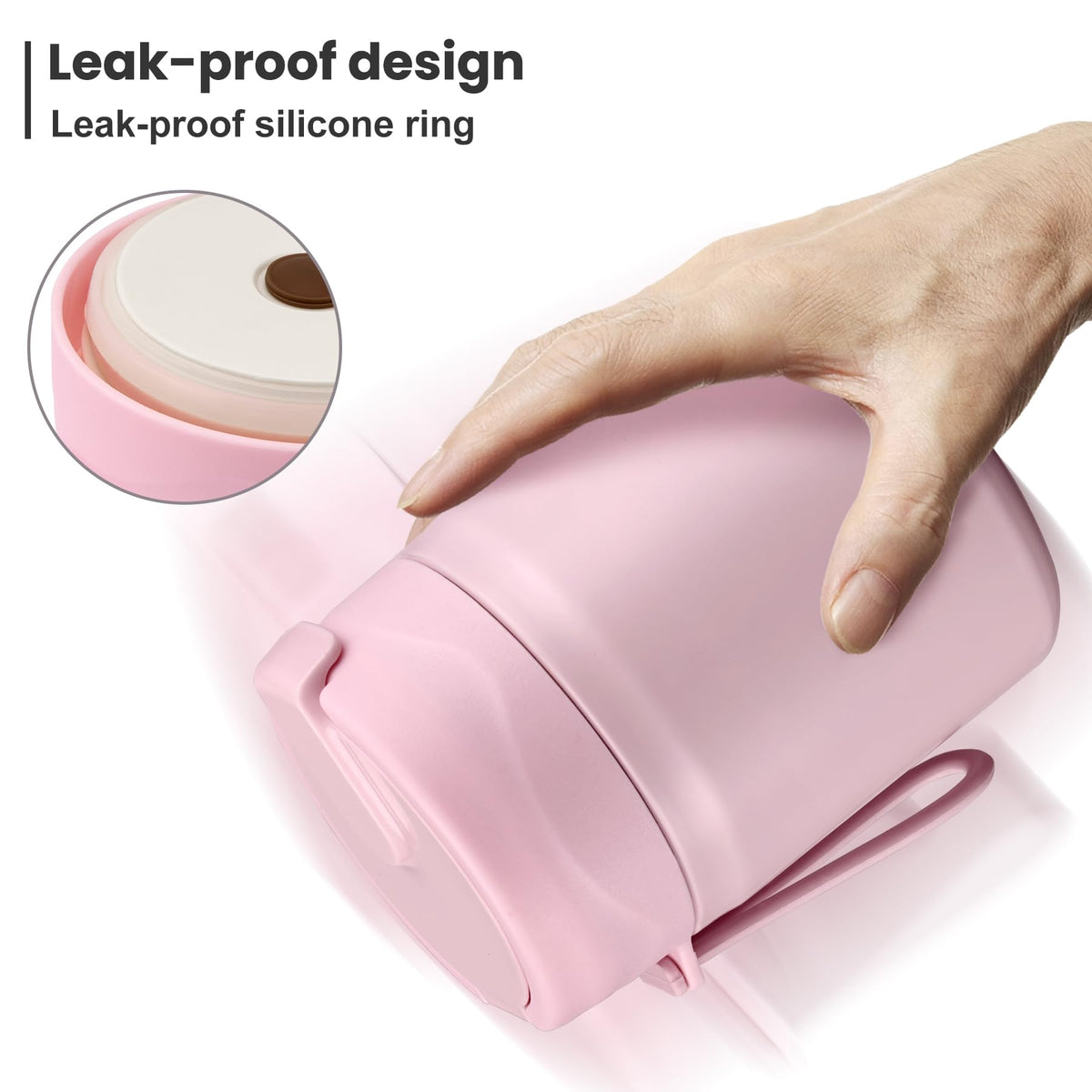 Howeemo double-wall vacuum stainless steel preserves hot or cold meals.