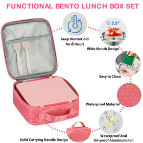 Howeemo four-compartment bento partitions meals for balanced lunches.