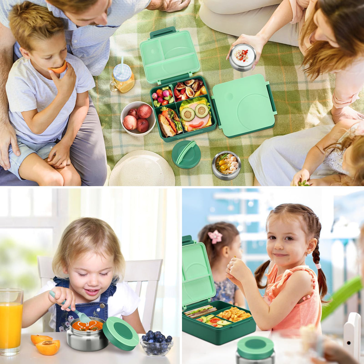 Howeemo set with included cutlery fits in a school bag.
