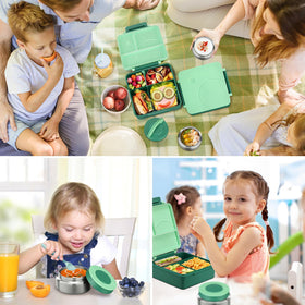 Howeemo set with included cutlery fits in a school bag.