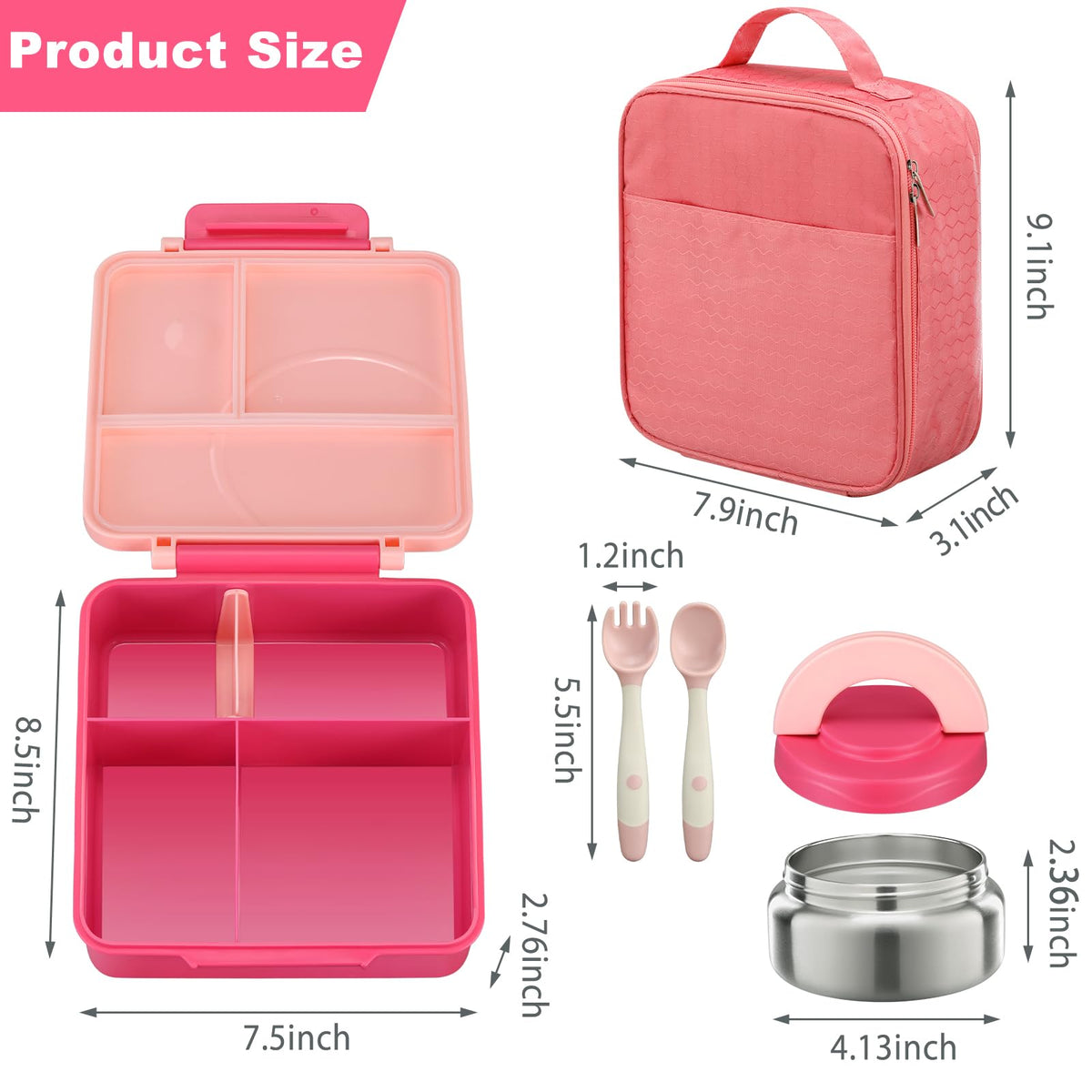 Howeemo kids cutlery set included for easy eating at school.