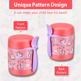 Howeemo kids food jar with spoon shows leak-proof design for mess-free lunches