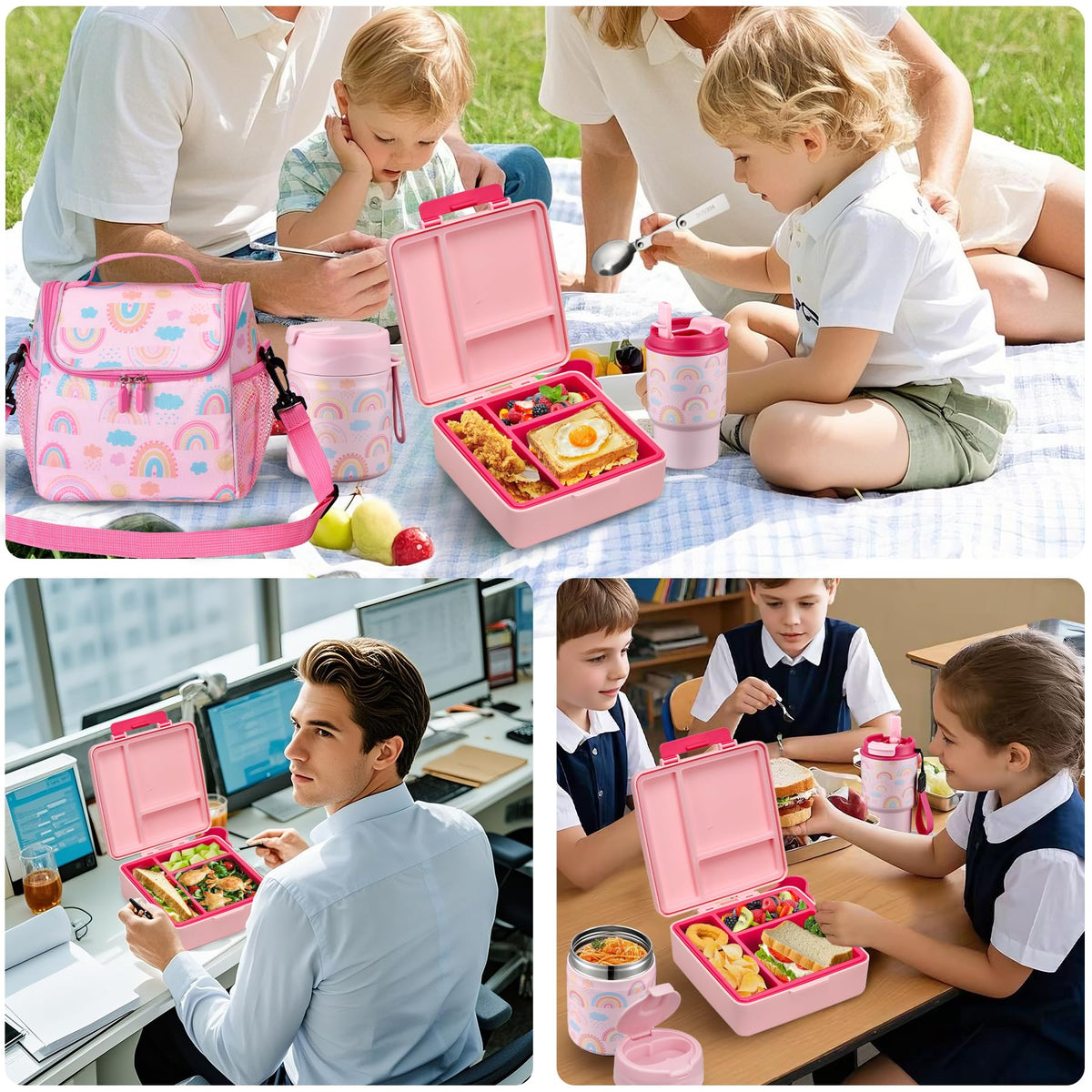 Howeemo rainbow lunch set adds color and joy to school meals.