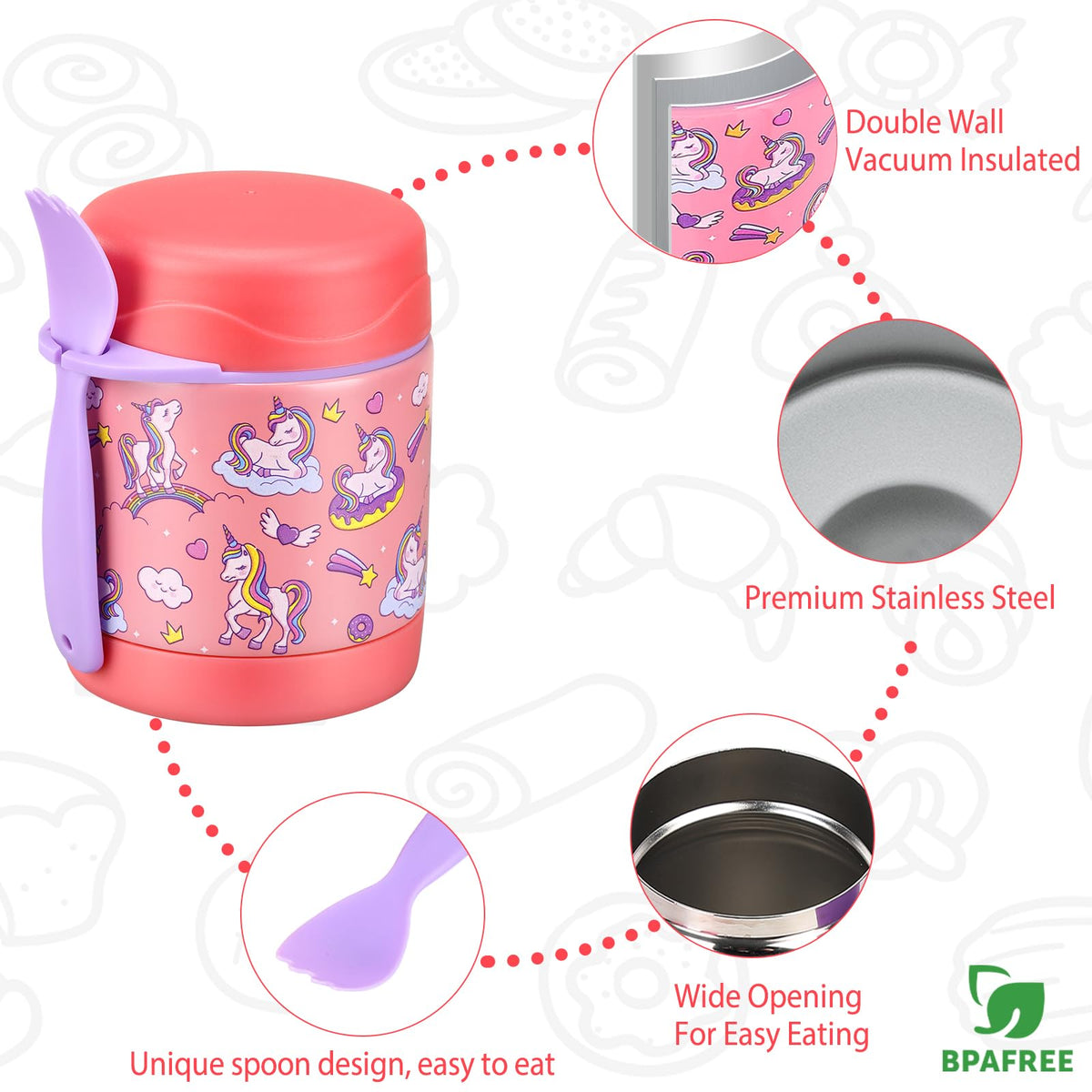 Howeemo school lunch thermo fits in bags for on-the-go meals
