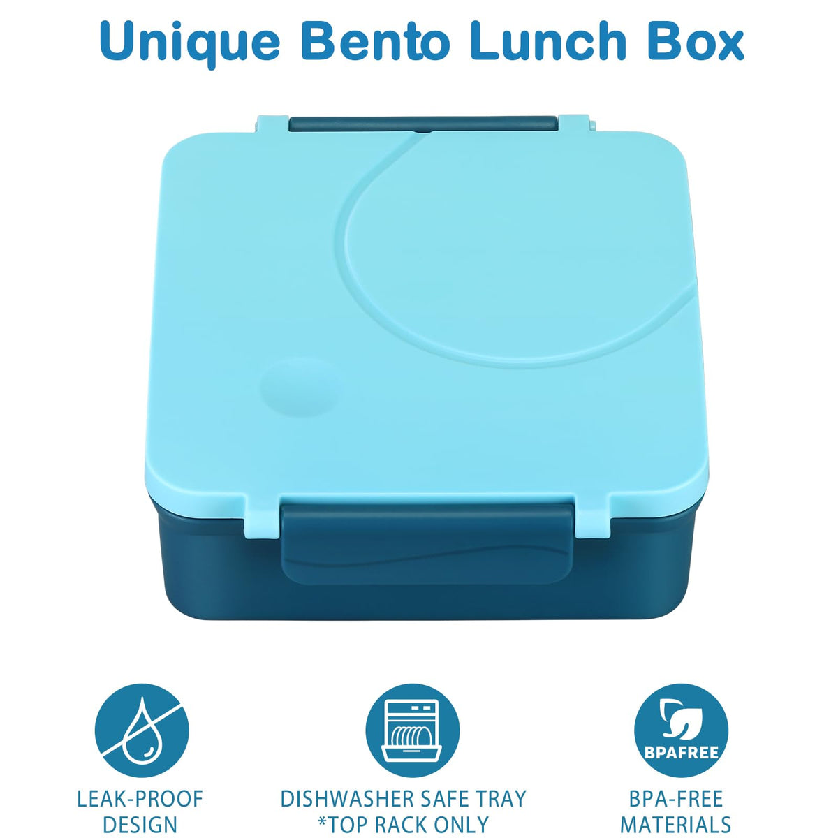 Howeemo soup thermo 8oz blue front view keeps meals warm during school day.