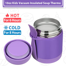 Howeemo leak-proof lid on purple thermo for secure lunch storage