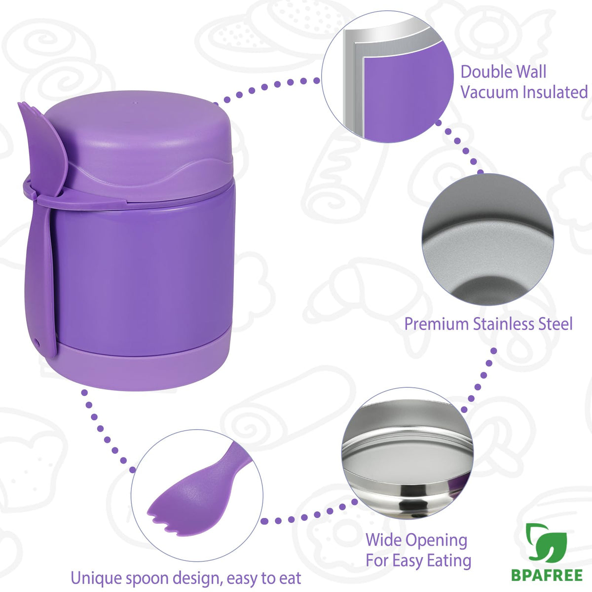 Howeemo PVC-free 304 stainless steel body supports kid-friendly lunches