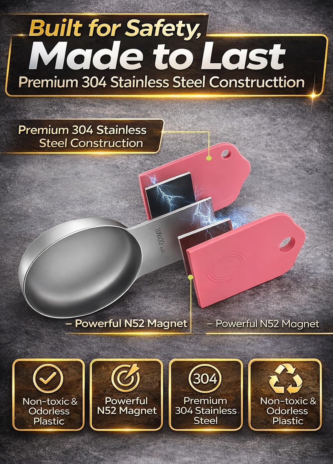 Howgoody colorful stainless finish adds a bright look to your kitchen.