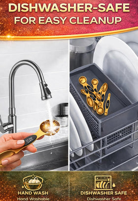 Howgoody spoons are dishwasher-safe for quick, easy cleanup.