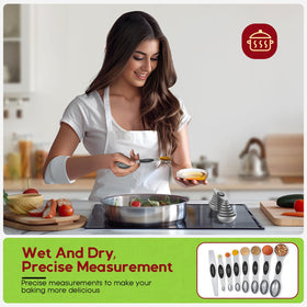 Round-end spoon designed for liquids and pourable ingredients