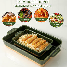 Forest green Howise porcelain on kitchen counter, durable and easy to clean.