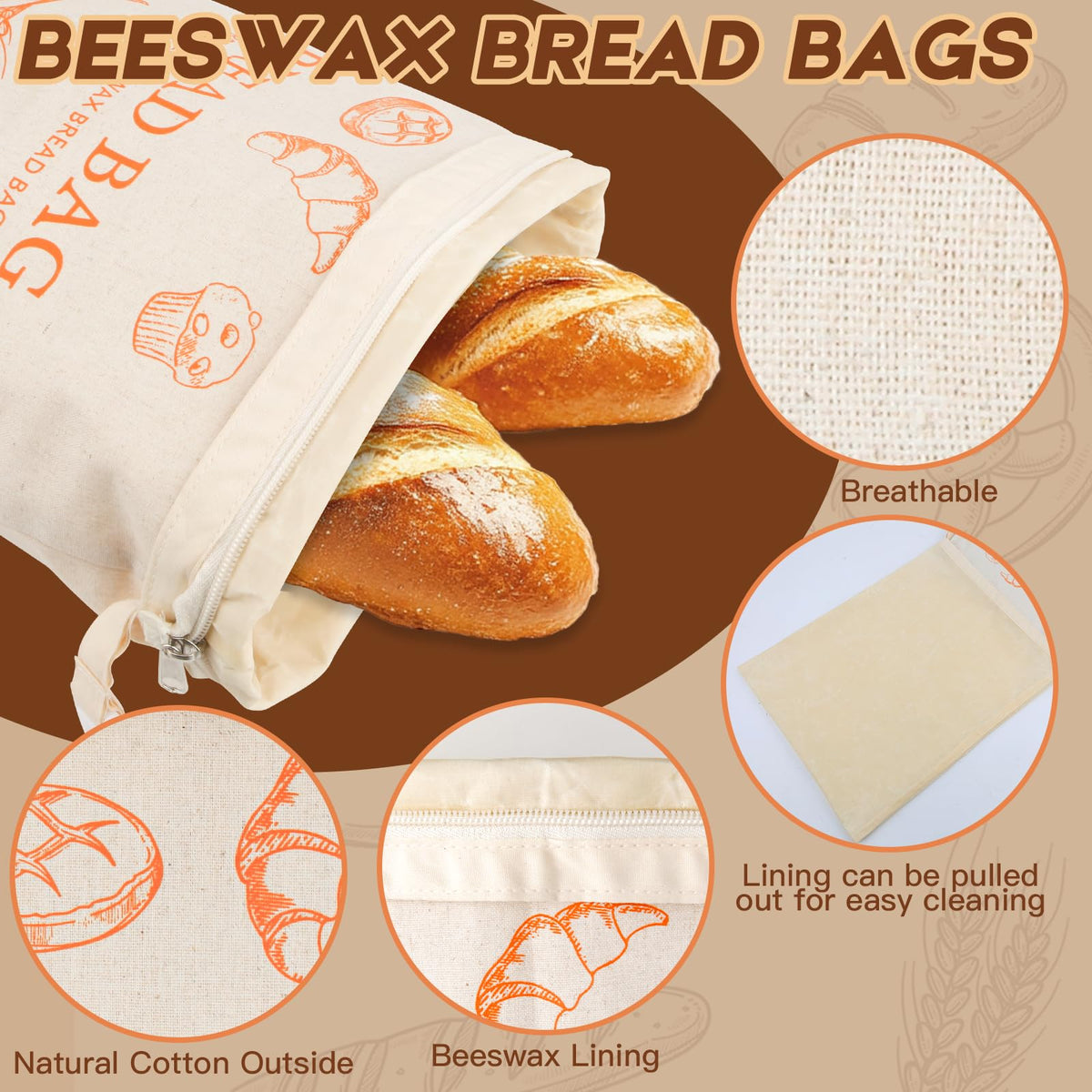HOYEEFOU freezer-safe bread bags protect loaves from freezer burn and flavor loss.