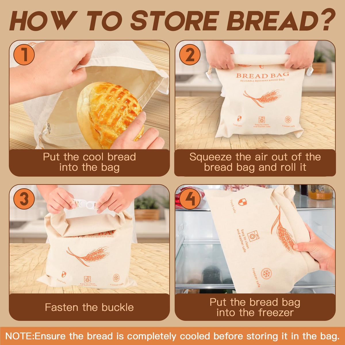 HOYEEFOU reusable bags prevent cross-flavoring with washable, food-grade fabric.
