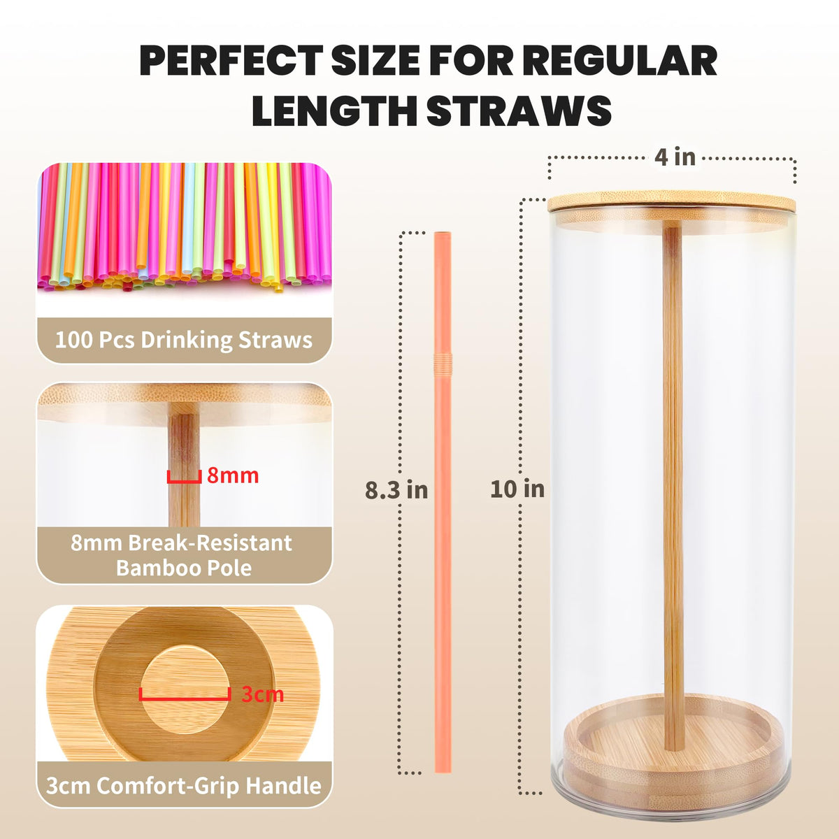 HOYTAMDAR bamboo lid adds natural touch and safe storage on the counter.
