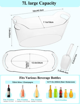 HOYTST clear acrylic ice bucket allows quick ice and drink viewing.