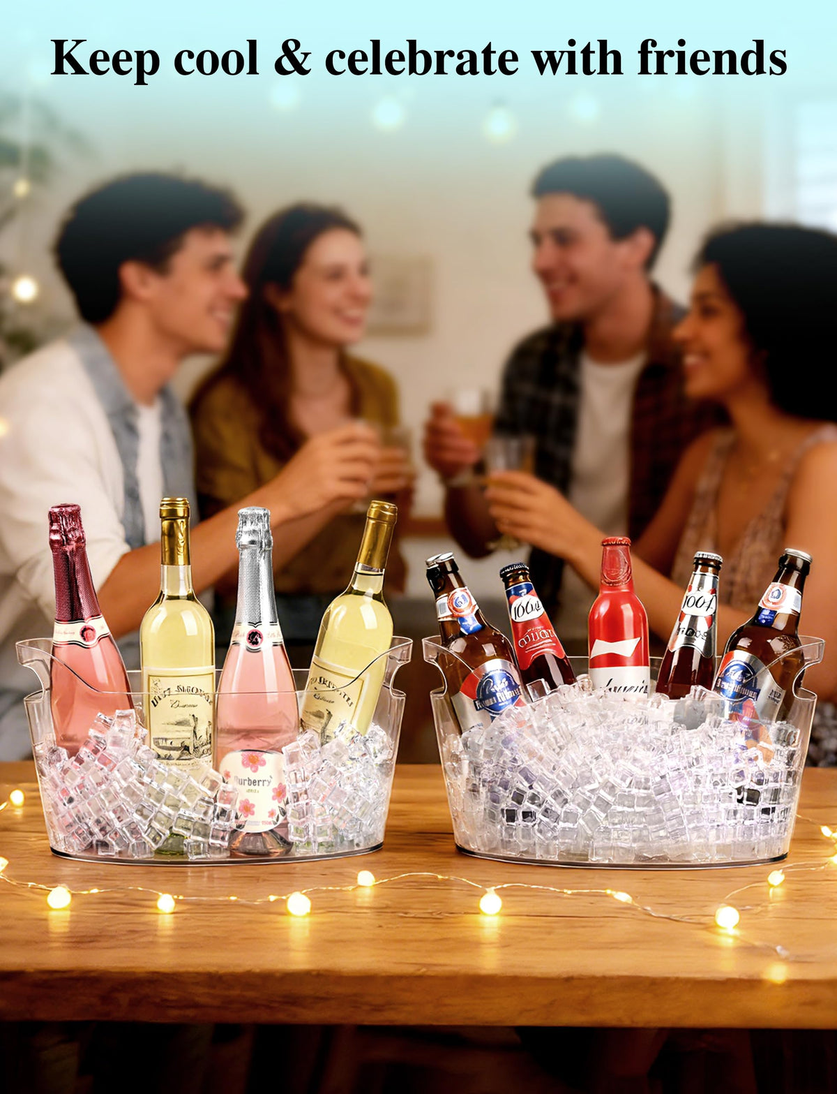 HOYTST multi-purpose ice bucket suitable as fruit or display bowl.