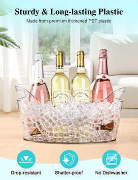 HOYTST ice bucket with ergonomic handles for easy transport at events.