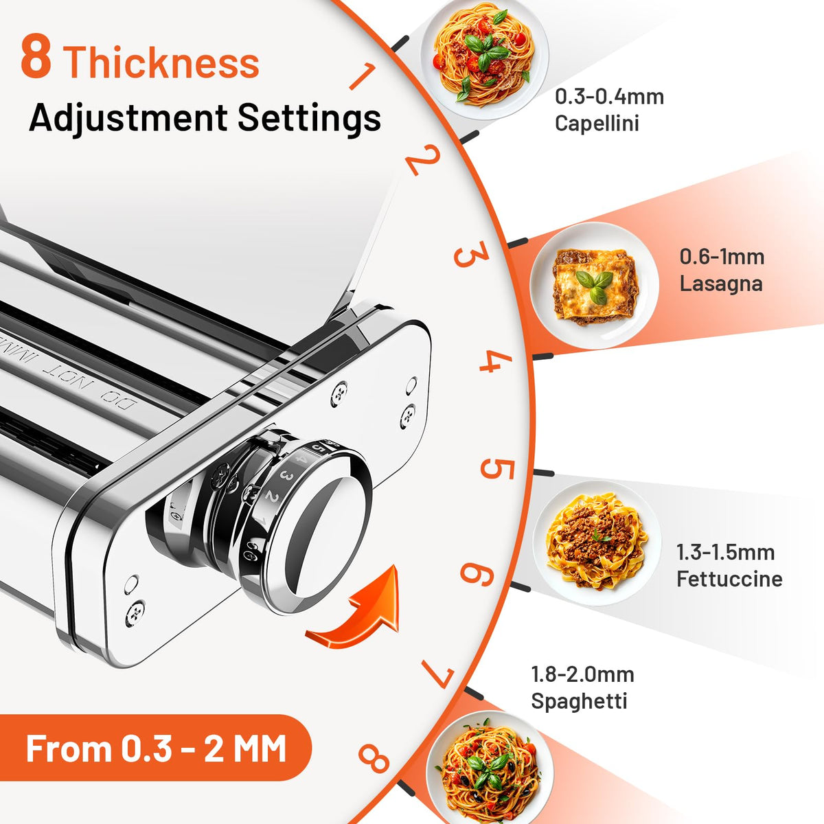 HOZODO 3 in 1 pasta attachment fettuccine cutter for uniform ribbons