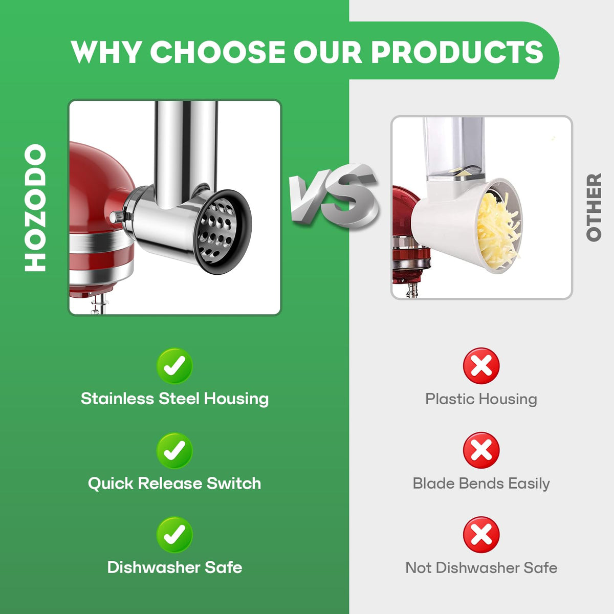HOZODO attachment with KitchenAid SM-50 compatibility for broad model support